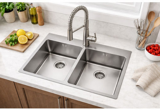 Finetto 271-41B05046SI Ένθετος Inox Σατινέ Μ77xΠ51cm Ασημί