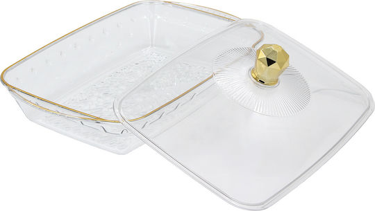 Keskor Vase General Use with Lid Plastic Transparent 19x13x30cm