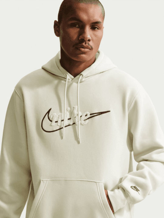 Sportswear Club Fleece Суитшърт с Качулка Бежов