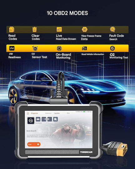 Tester Auto Profesional Thinkscan 672 Obd2 Scanner Diagnostic 28 Resetări Sistem Diagnosticare Completă Testare Bi Activă Compatibil Canfd Ecran Color Negru Galben