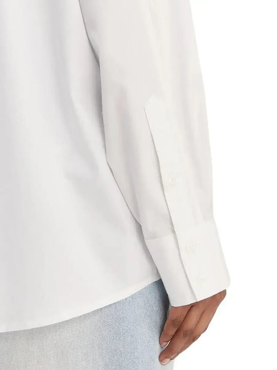 Women's Denim Long Sleeve Shirt White