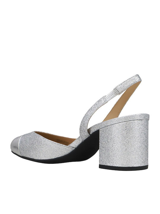 Leder Pumps Silber