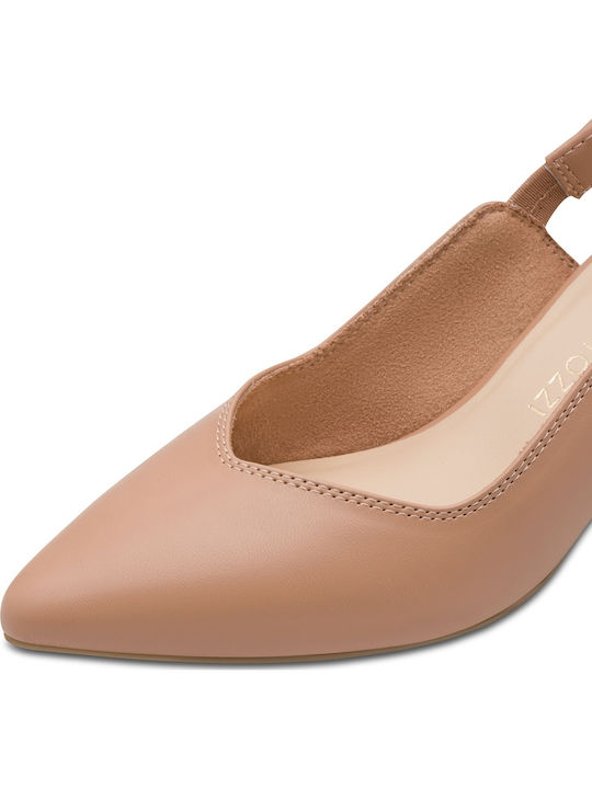 Pumps mit Riemchen & mittelhoher Absatz Braun