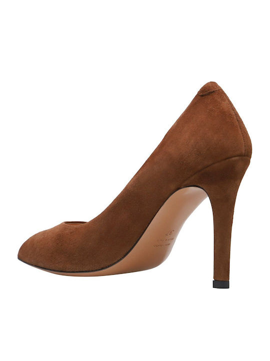 Wildleder Pumps mit Stiletto Braun