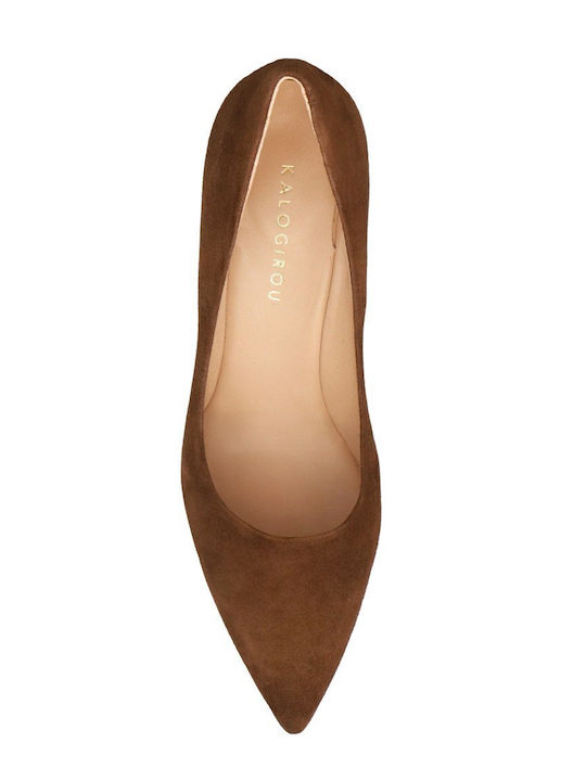 Wildleder Pumps mit Stiletto Braun
