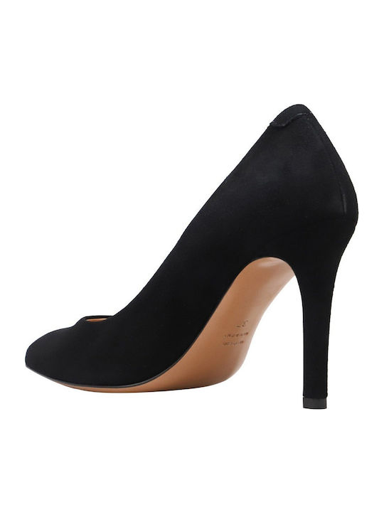 Suede Γόβες με Ψηλό Τακούνι Nero
