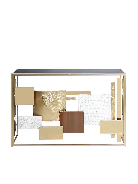 Metal Console Table Gold, Black L120xW34xH85cm