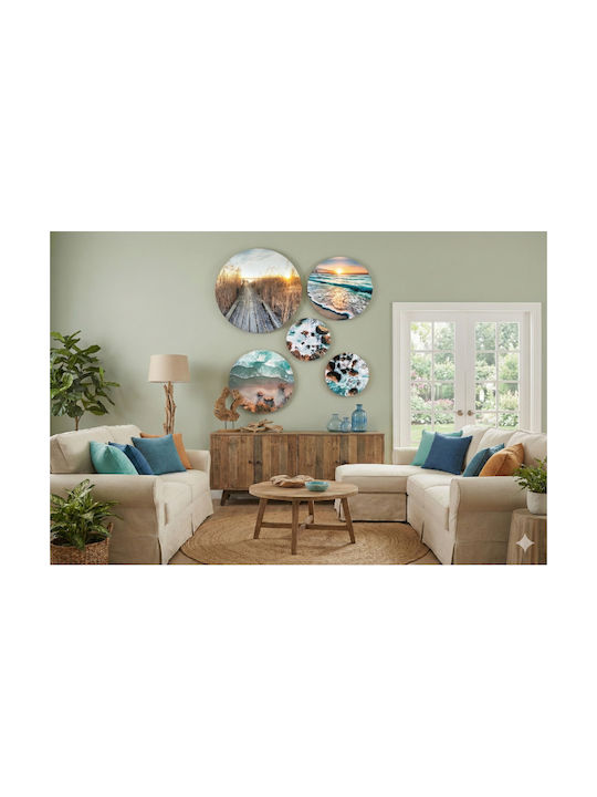 Boho Posters for Wall Bedroom Room Living Room Round Paintings Sea Beach