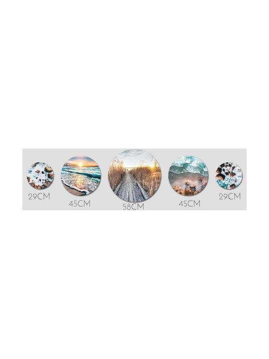 Boho Posters for Wall Bedroom Room Living Room Round Paintings Sea Beach