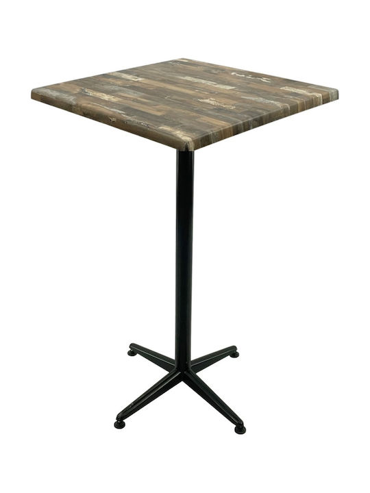 Pătrat Masă Bar Negru 80x80x107buc