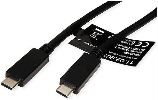 Roline USB 2.0 Cable USB-C Male - USB-C 100W PD Gold 0.5m