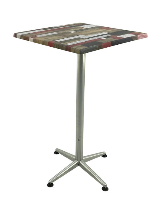 Pătrat Masă Bar Raki Redden, Classic Grey 70x70x107buc