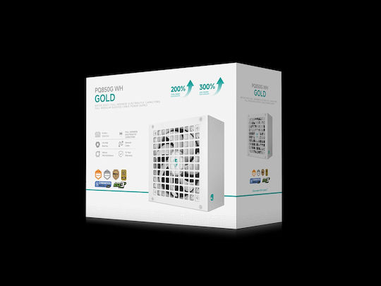 Deepcool PQ850G 850W Alb Sursă de Alimentare Calculator Complet modular Cybenetics Platinum
