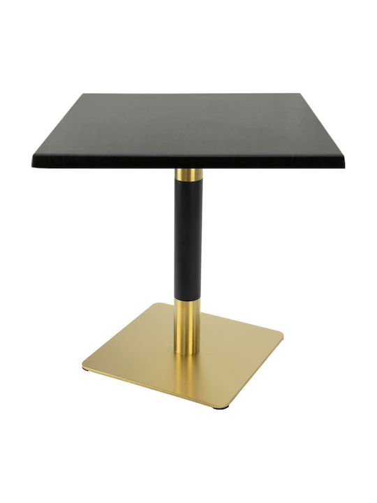 Masa Pătrată Bar Din Lemn Cu Ramă Metalică Wenge Gold Negru 70x70x74cm