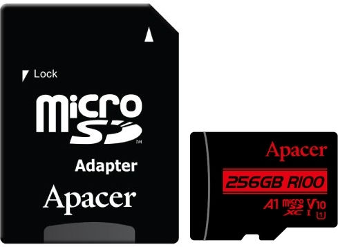 Apacer R100 microSDHC 256GB U1 V10 UHS-I 100MB/s с адаптер