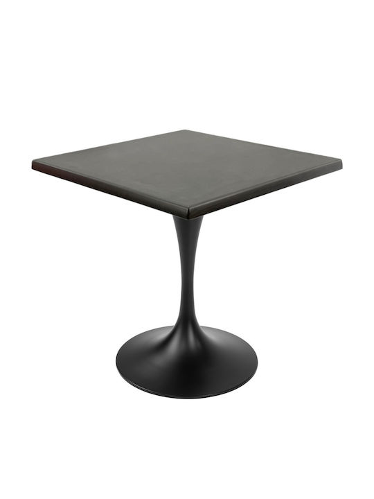 Masa Pătrată Bar Din Lemn Cu Ramă Metalică Wenge 80x80x74cm