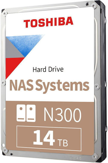Toshiba N300 Bulk 14TB HDD Hard Drive 3.5" SATA III 7200rpm with 512MB Cache for NAS HDWG51EUZSVA