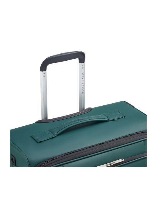 Delsey Dita Mittlerer Reise Koffer Grün mit 4 Räder Höhe 69cm