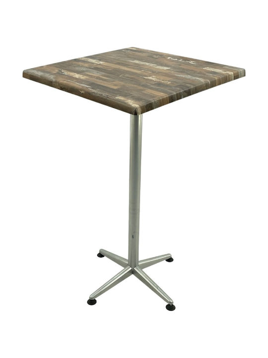 Pătrat Masă Bar Classic Grey 80x80x107buc