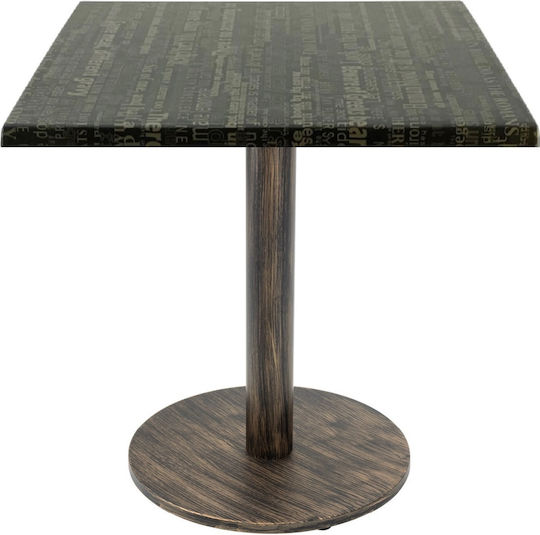 Quadratischer Bar Graphit, Antikes Bronze 70x70x74cm Quadratischer Bar Graphit, Antikes Bronze 70x70x74cm