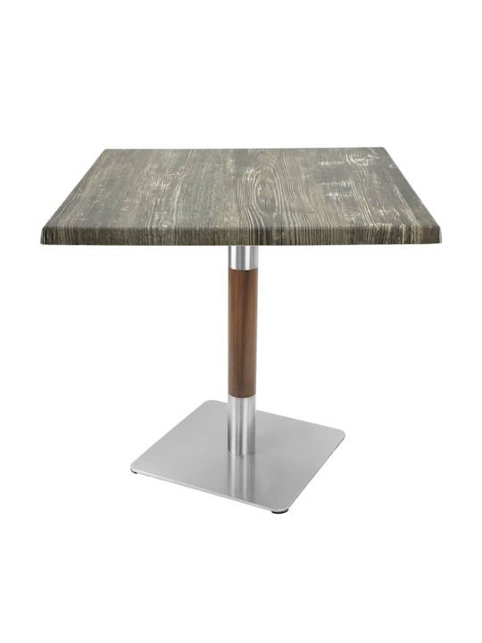 Masă Pătrată Pentru Sala De Mese Din Lemn Cu Ramă Metalică Verde 80x80x74cm
