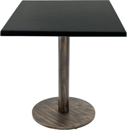 Quadratischer Bar Schwarz Antikbronze 70x70x74cm Quadratischer Bar Schwarz Antikbronze 70x70x74cm
