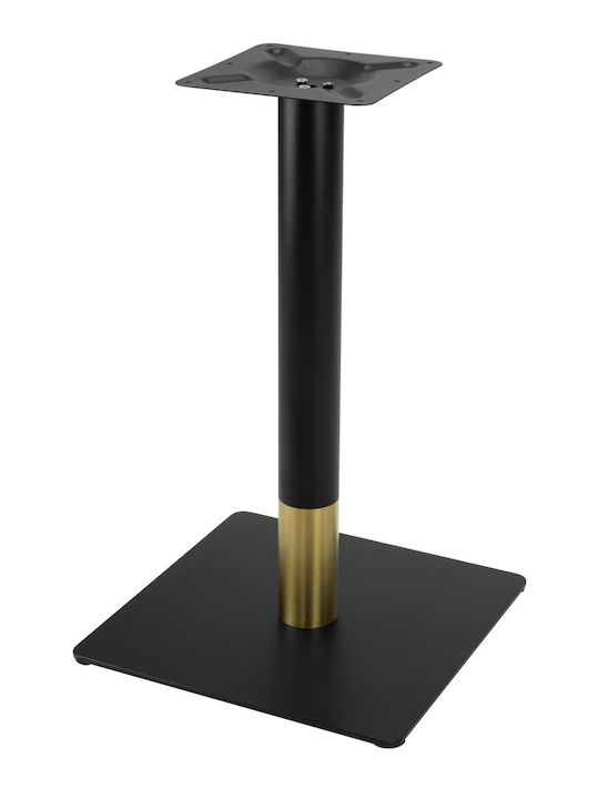 Masă Pătrată Bar Din Lemn Cu Ramă Metalică Wenge Negru Auriu 80x80x74cm