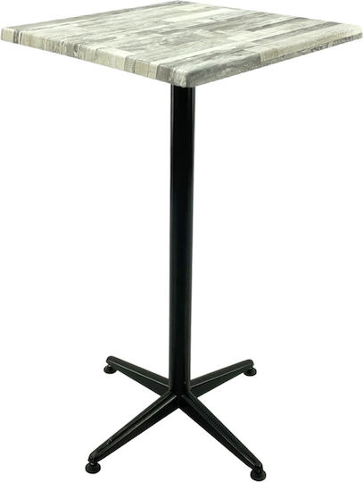 Masa Bar Pătrată Albă Neagră 70x70x107 cm Masa Bar Pătrată Albă Neagră 70x70x107 cm