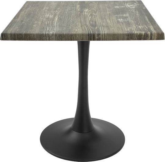 Τετράγωνο Μπαρ Black 70x70x74εκ.