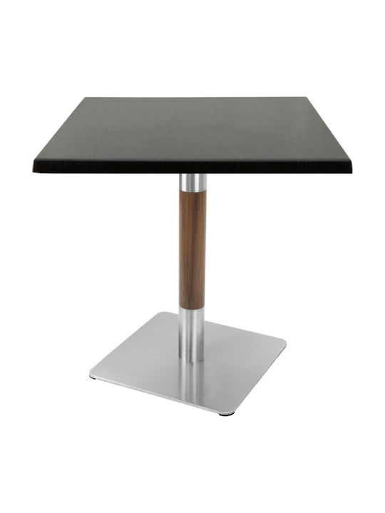 Masa Pătrată Bar Din Lemn Cu Ramă Metalică Wenge 70x70x74cm
