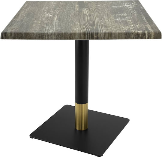 Τετράγωνο Τραπεζαρίας Black/golden 70x70x74εκ.