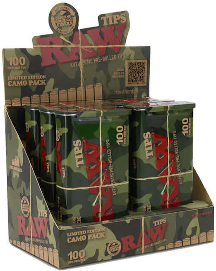 Raw Τζιβάνες Pre-rolled Tips 18mm Καφέ 100τμχ