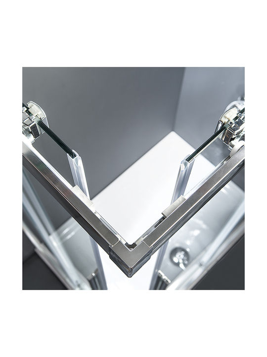 Devon Flow Corner Entry Καμπίνα Ντουζιέρας με Συρόμενη Πόρτα 77x195cm Clear Glass