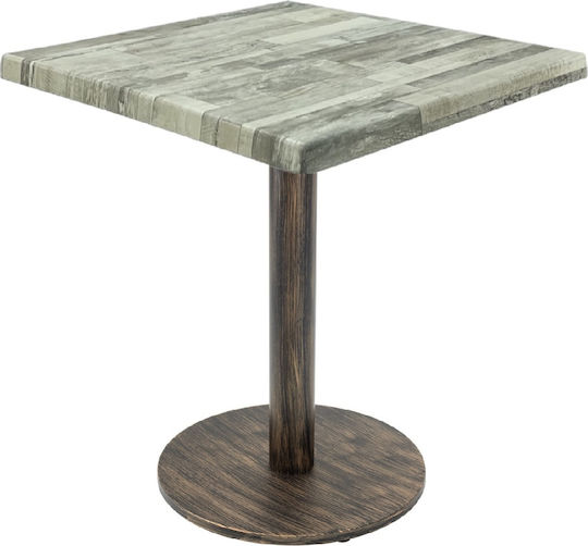 Quadratischer Esszimmer-Tisch Weiß Vintage Bronze 70x70x74cm Quadratischer Esszimmer-Tisch Weiß Vintage Bronze 70x70x74cm