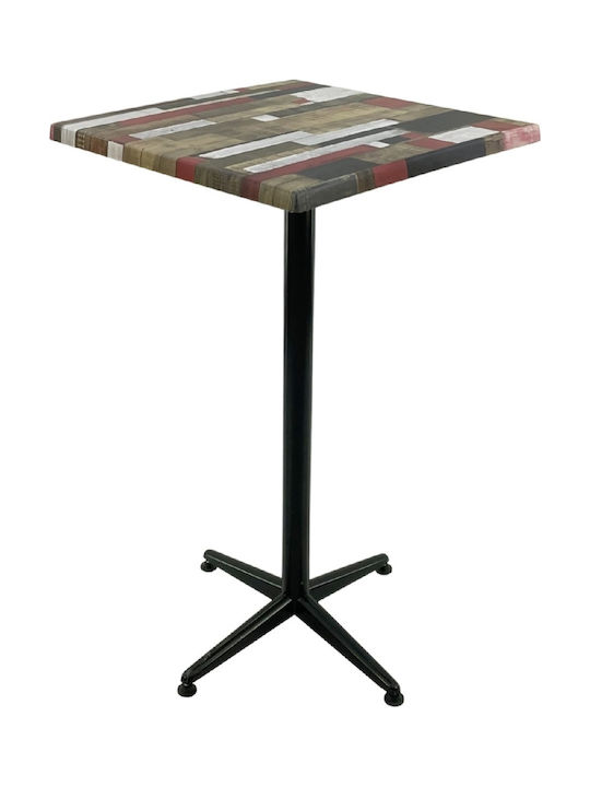 Pătrat Masă Bar Redden Wood, Black 70x70x107buc