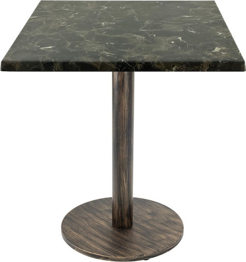 Quadratischer Bar Vintage Antik Bronze Look 70x70x74cm Quadratischer Bar Vintage Antik Bronze Look 70x70x74cm