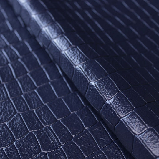 Κροκό Δέρμα Crs002 Μοσχάρι Σταμπωτό Navy 2.40–2.60m²