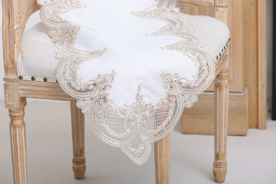 Liolios Home Față de masă cu Broderie Set 3buc Pls-7b027 Cafea Lt