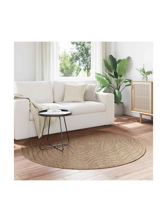 vidaXL Χαλί Φ120cm Καφέ