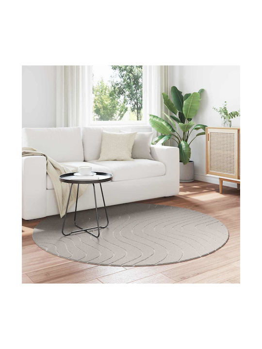 vidaXL Χαλί Φ120cm Κρεμ
