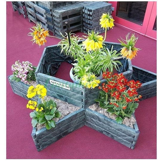 Gardenstern înălțat Pat de flori pentru Împrejmuire Grădină din Plastic - Plastic 175x175x50buc 1buc