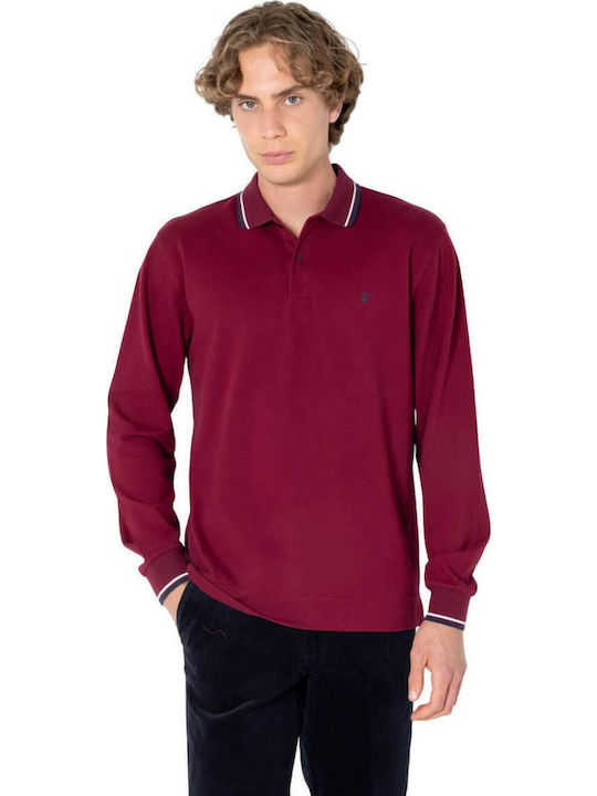 Polo Short Sleeve Burgundy Blouse