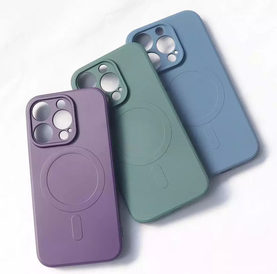 Umschlag Rückseite Silikon Blau (iPhone 14 Plus)