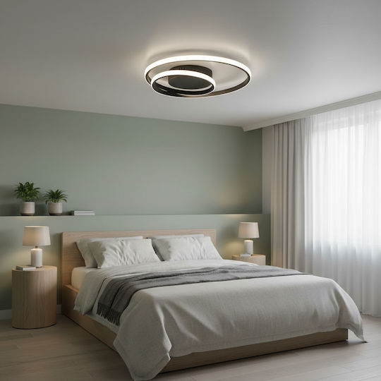 Trio Lighting Zibal Deckenleuchte 39cm Schwarz mit Integrierter LED