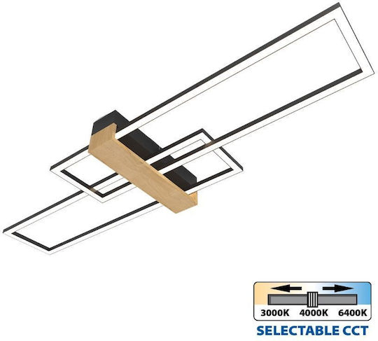 Vivalux Ceiling Mount Light 90cm Black with Integrated LED