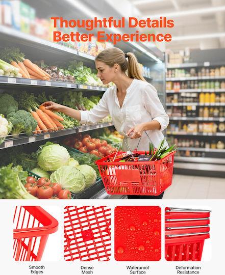 Vevor Shopping Basket Red