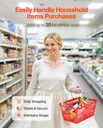 Vevor Shopping Basket Red