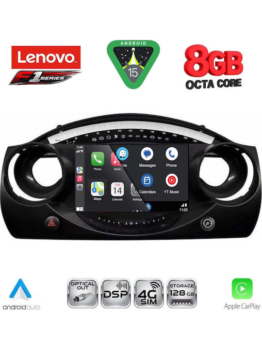Lenovo Auto-Audiosystem für Mini Kooper 2000-2006 (Bluetooth/USB/WiFi/GPS/Apple-Carplay/Android-Auto) mit Touchscreen 9"