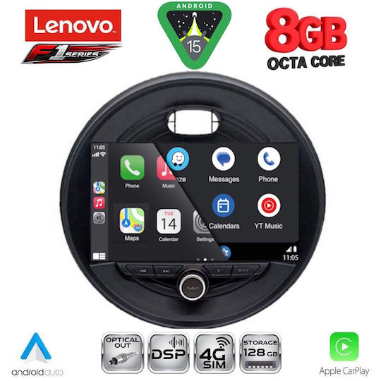 Lenovo Car Audio System for Mini Cooper Clubman Roadster and Countryman 2014-2019 Bluetooth USB Wi-Fi GPS Apple CarPlay Android Auto with 9 Inch Touch Screen LENOVO SSR 10066 CPA