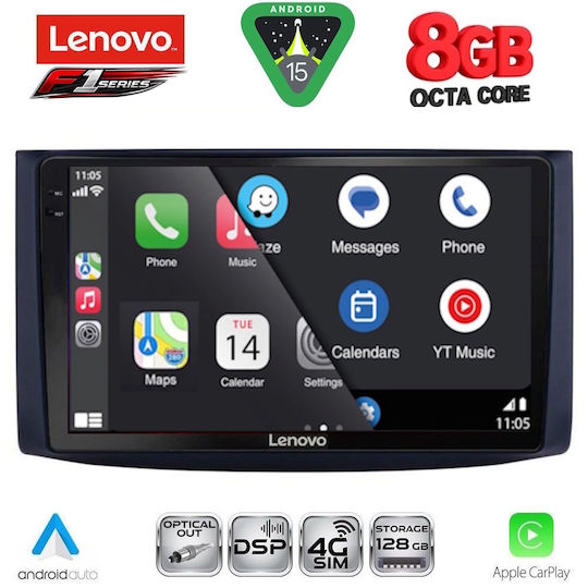 Lenovo Ηχοσύστημα Αυτοκινήτου για Chevrolet Aveo 2006-2010 (Bluetooth/USB/WiFi/GPS/Apple-Carplay/Android-Auto) με Οθόνη Αφής 9"